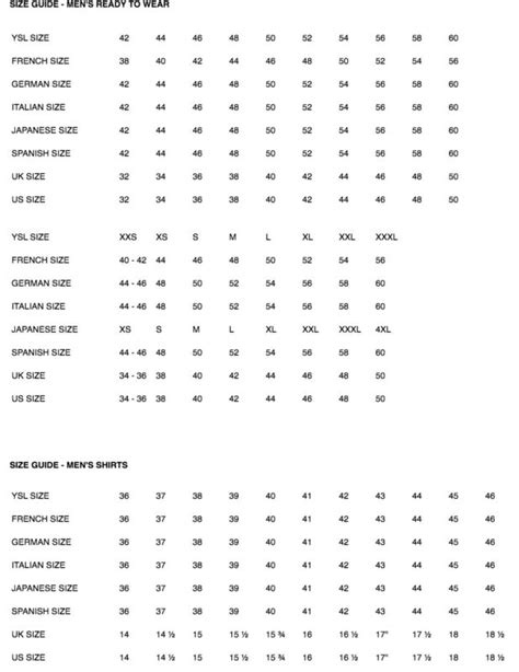 ysl size 42 jacket dimensions|ysl size chart for women.